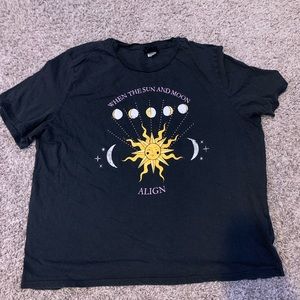 H&M Black, astrology design, short sleeve t-shirt